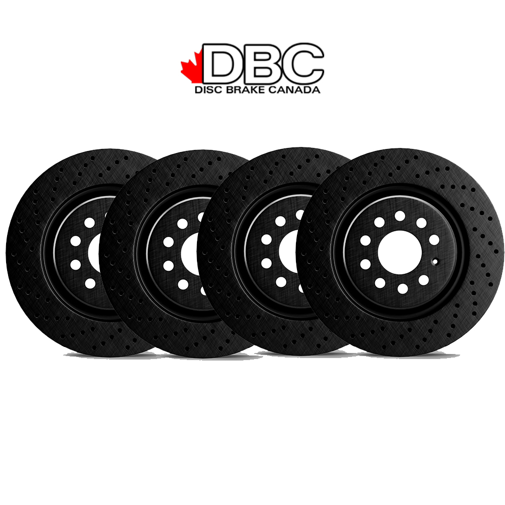 Front and Rear High Performance Cross Drilled Black Koted Rotors - XDB-12185000-K